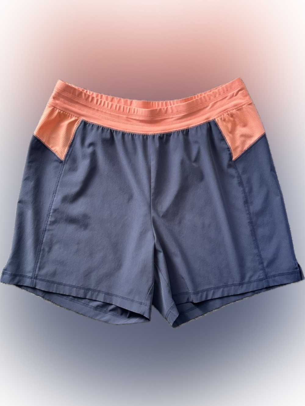 Sporty Shorts- quick dry- blue & coral - Women's XL